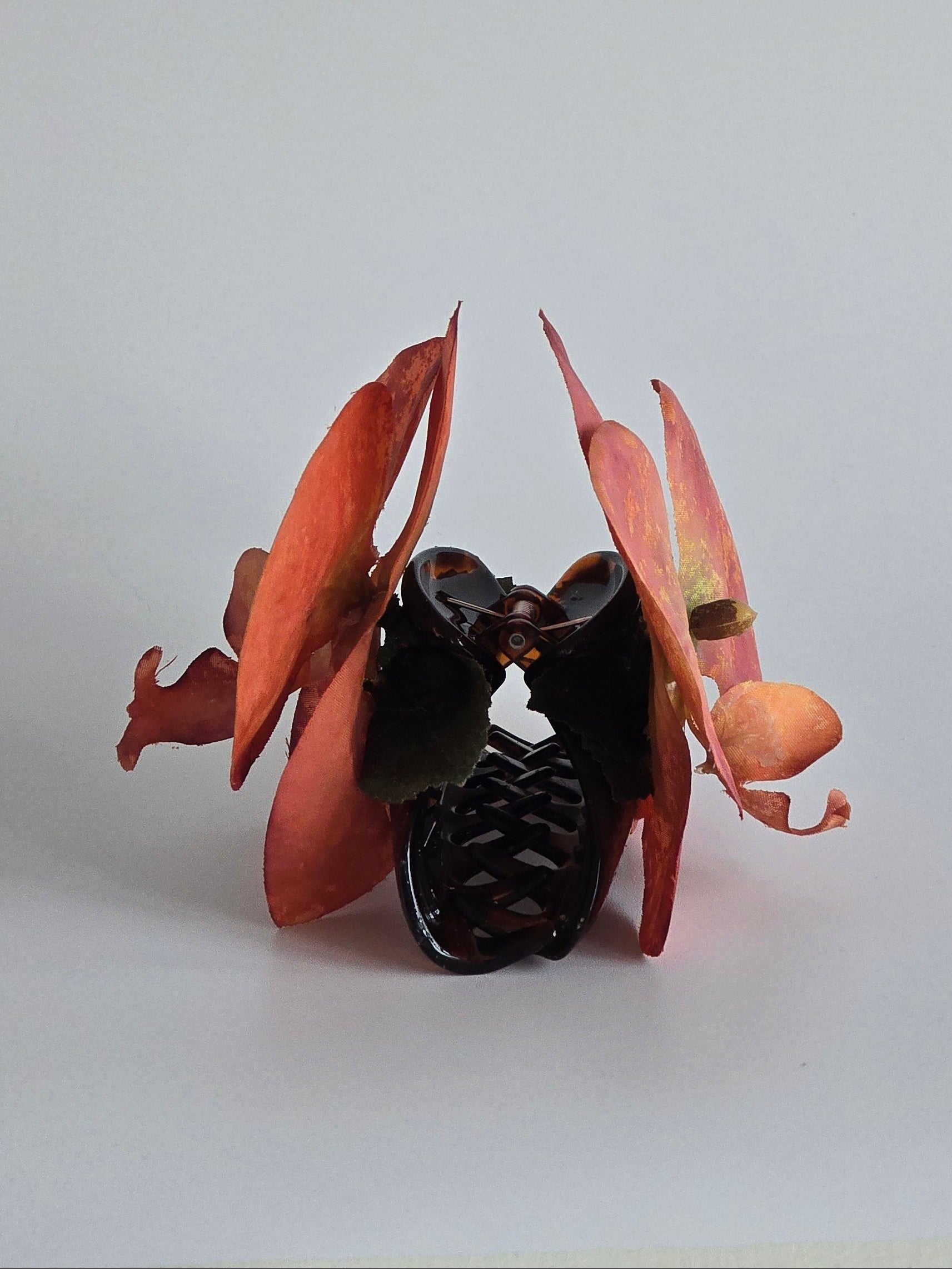 Burnt Orange Orchid Clip
