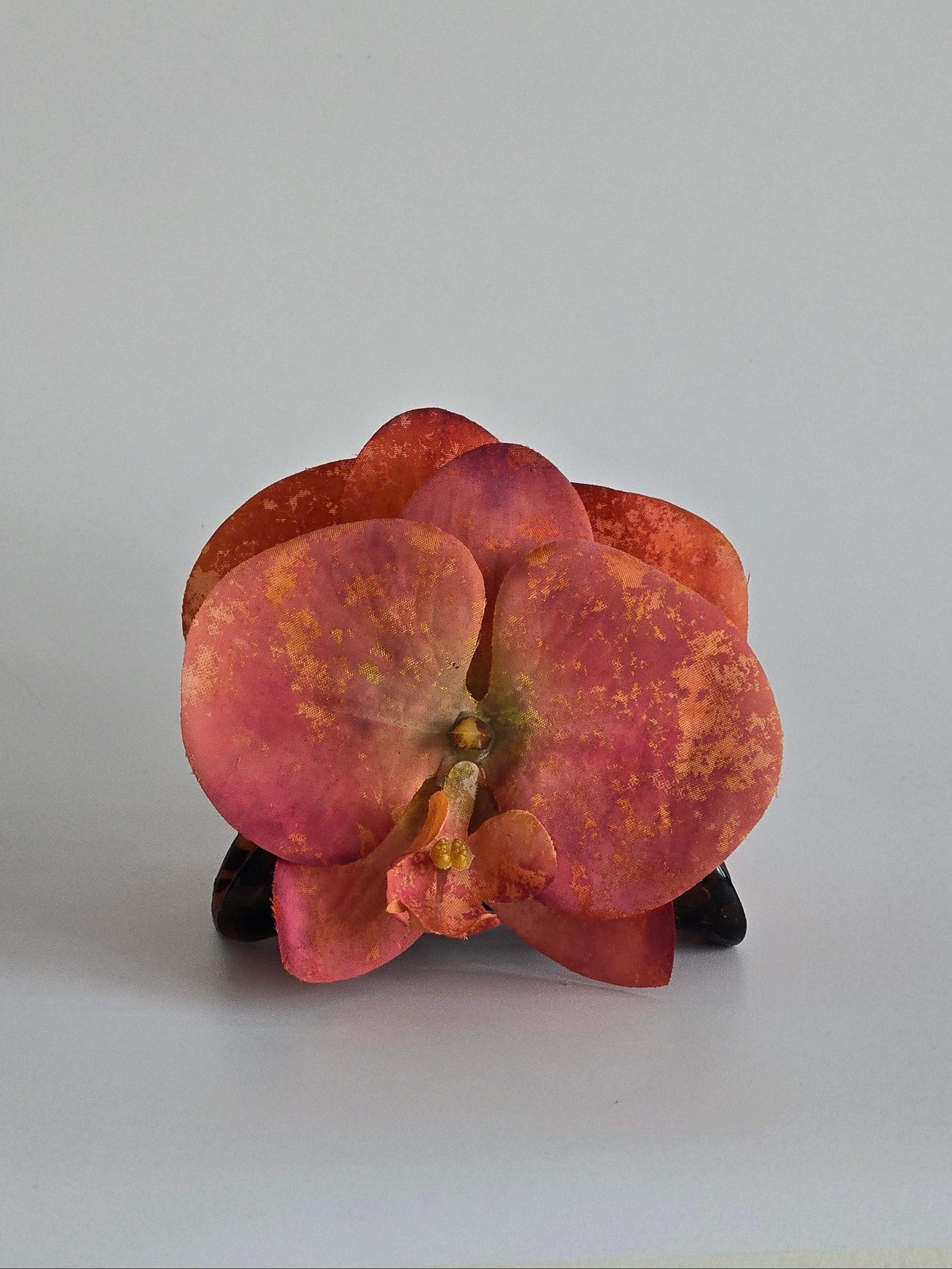 Burnt Orange Orchid Clip