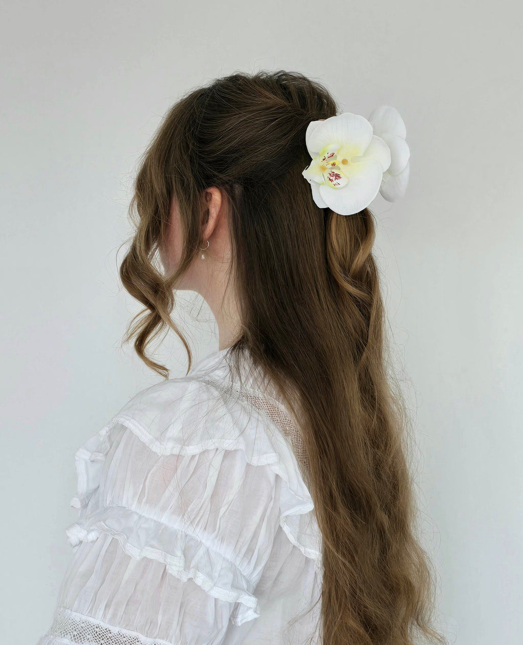 White Orchid Clip