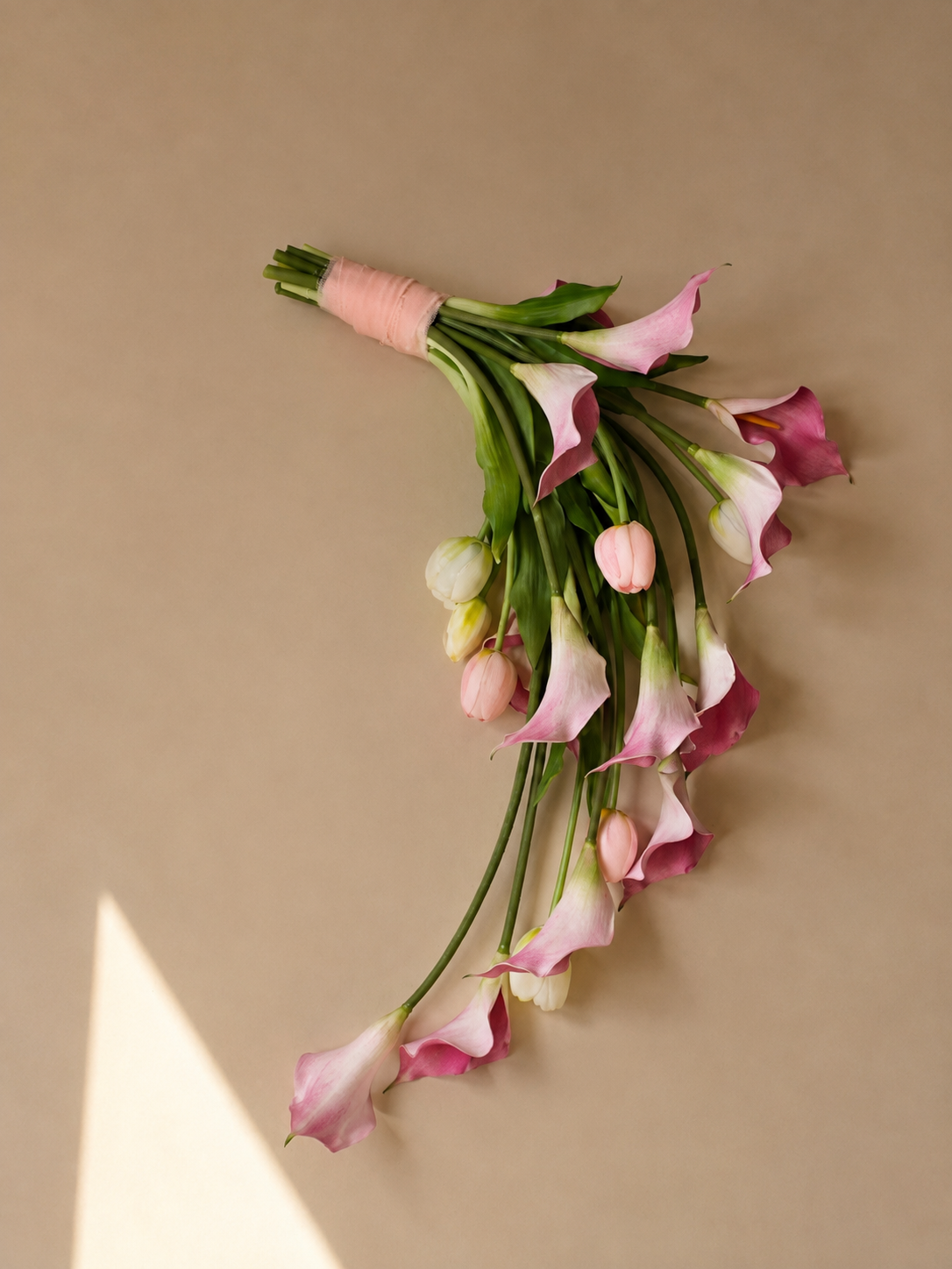 Cascading Calla Lily and Tulip Bouquet